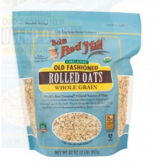 Organic Regular Rolled Oats 907g bobs red mill โรลโอ๊ต ข้าวโอ๊ตแผ่น รีดแบน ออร์แกนิค