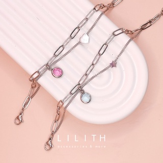 Lilith - 2Layer Bracelet สร้อยข้อมือ จี้ดาว จี้หัวใจ