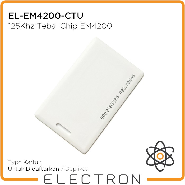 EL-EM4200-CTU 125 kHz Clamshell RFID Proximity Card 125kHz Attendance Access Card