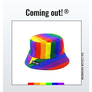 หมวกสายรุ้ง หมวกสีรุ้ง Rainbow Bucket Hat pride LGBT LGBTQ+ gay month หมวกทรงบักเก็ต บัคเกต