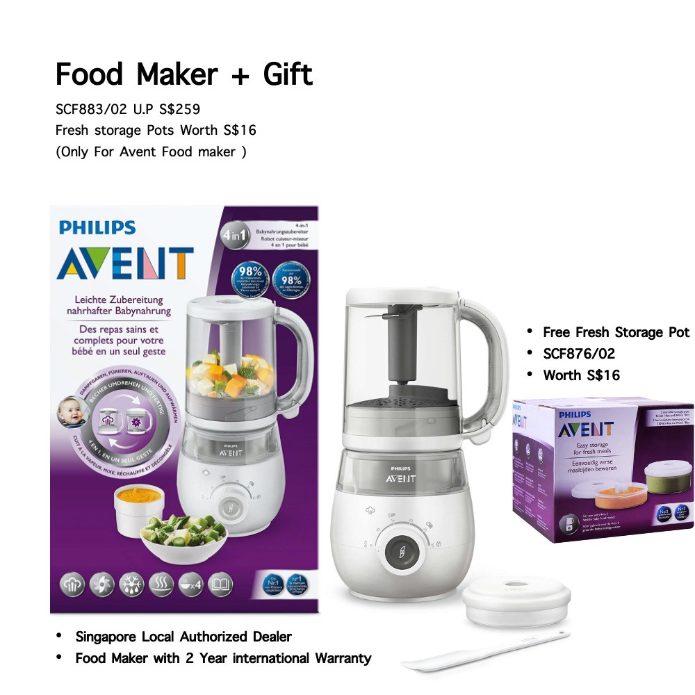 Philips Avent 4 In 1 Health Baby Food Maker Food Blender 2 Years Warranty 84ij Shopee Thailand