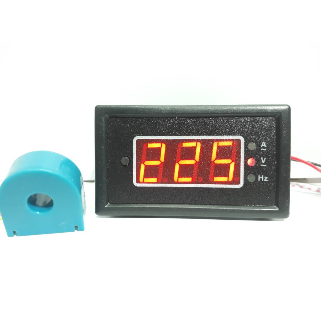 ส่งจากไทย digital volt amp frequency meter 3in1 มิเตอรวัดไฟ โวลต์ แอมป์ และ ความถี่  ct ขนาด 6 mm วั