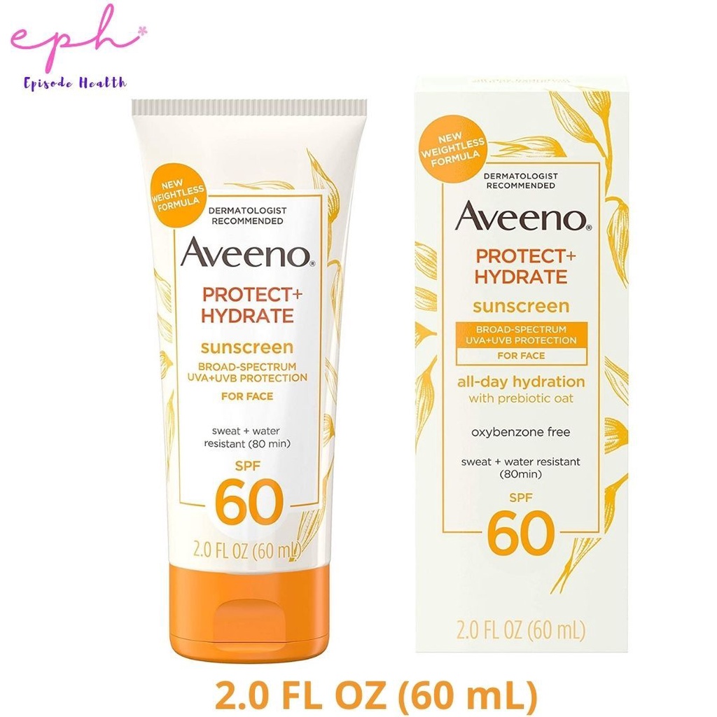 Aveeno Protect + Hydrate Sunscreen For Face SPF 60 (60 ml) ครีมกันแดด สำหรับทาหน้า