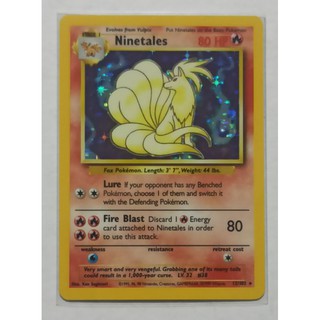 POKEMON CARD NINETALES 1995,96,98 NINTENDO #12/102 EX CONDITION