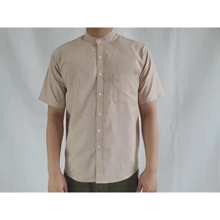 คอจีน/แขนสั้น 5XL/6XL ผ้า OXFORD - เสื้อเชิ้ตผู้ชายสำหรับคนอ้วน ไซส์ใหญ่ Big size