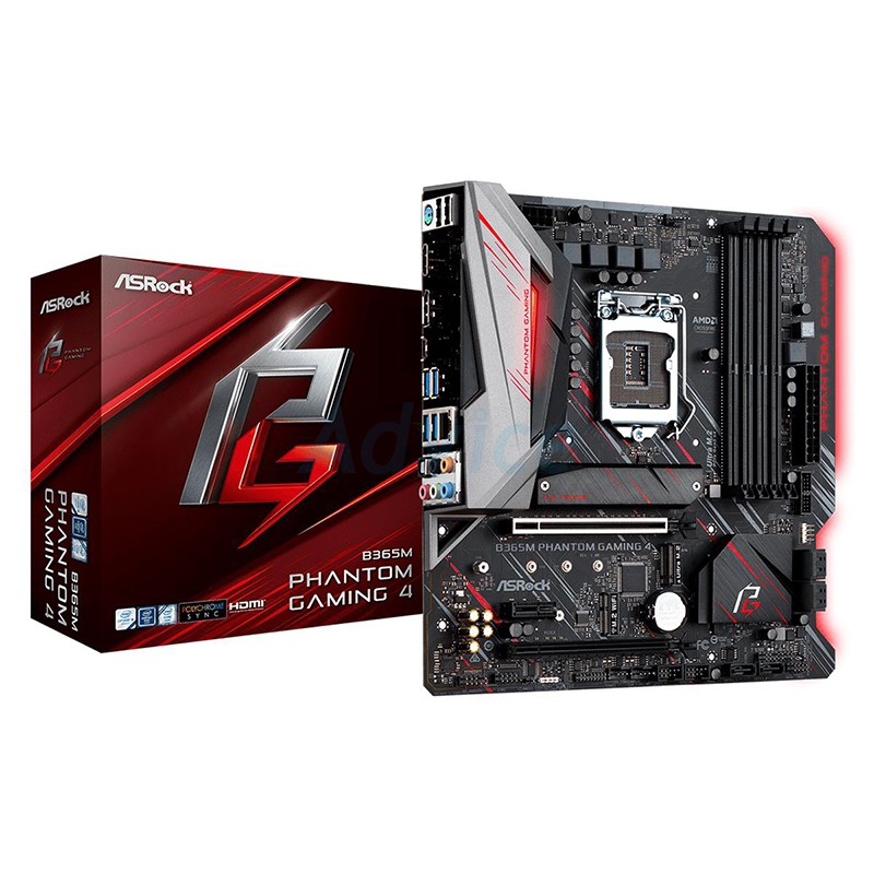 🔥 ASROCK - B365M Phantom Gaming 4 | เมนบอร์ดมือสอง มีประกันเหลือ [MIT0001-2MB-ASR365-PG4]