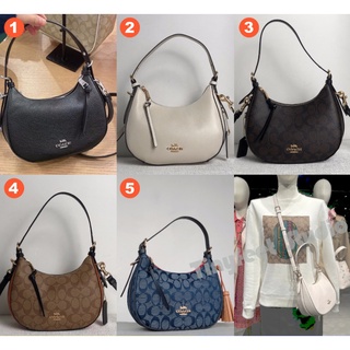 Coach C6807 C7257 C6809 C8163 Kleo Hobo In Signature Canvas Women กระเป๋าสะพายข้าง Crossbody