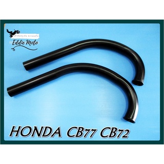 HONDA SUPERHAWK 250 305 CB77 CB72 HEAD EXHAUST PIPE "BLACK" SET PAIR  // คอท่อไอเสีย CB77 CB72 รมดำ