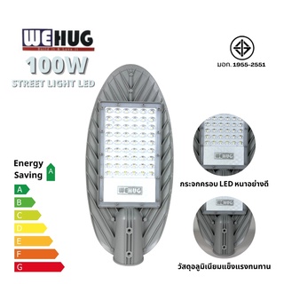 โคมไฟถนน LED 100w พร้อมขาจับโคม WEHUG