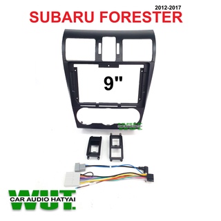 SUBARU FORESTER หน้ากากจอแอนดรอย ตรงรุ่น สำหรับจอ 9นิ้ว สำหรับ ซูบารุ Subaru XV ปี 2012-2017 (ขอบแอร์ดำ)