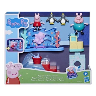 Peppa Pig Peppa’s Adventures Peppa’s Aquarium Adventure Playset Preschool Toy: Includes 4 Figures and 8 Accessories