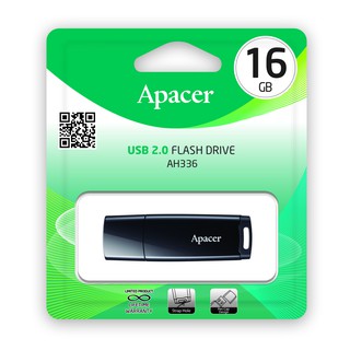 Apacer AH336 USB2.0 แฟลชไดร์ฟ 16GB สีดำ (Apacer AP16GAH336B-1)