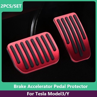 Tesla อุปกรณ์เสริมFor Tesla Model 3 Model Y 2022 Aluminium Alloy Brake Accelerator edal Cover for Model3Y Modification r