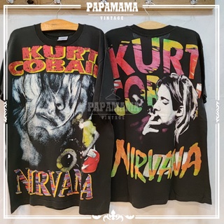 [ NIRVANA ] KURT COBAIN BOOTLEG OVP OVERPRINT เสื้อวง เสื้อทัวร์ ผ้าร้อยฟอกนุ่ม เฟดเสมอ papamama vintage