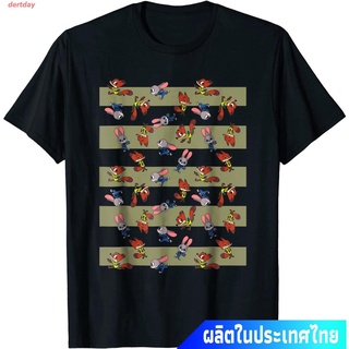 เสื้อยืดผ้าฝ้าย เสื้อยืดคอกลม แขนสั้น ผ้าฝ้าย 100% พิมพ์ลายการ์ตูนสัตว์ Crazy Animal City Zootopia Zootopia Judy Rabbit