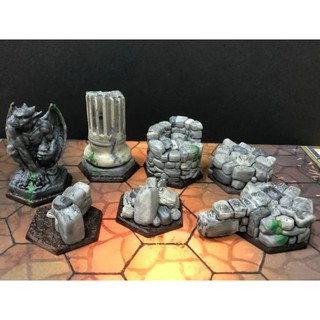 [Plastic]Gloomhaven/ Frosthaven(Jaws of the Lion)Board Game [TH/EN]: Corner Terrain -ชุดอัพเกรดโทเค่น เกมคมเขี้ยวราชสีห์