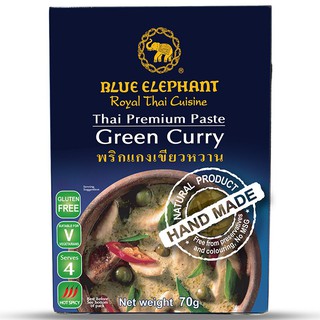 บลูเอเลเฟ่นท์น้ำพริกแกงเขียวหวาน 70กรัม Blue Elephant Green Curry Paste 70g