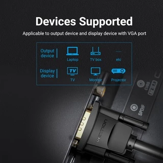 VENTION สายเคเบิล Vga 1080P Hd 15 Pin ตัวผู้ ไป ตัวผู้ สําหรับโปรเจคเตอร์ ทีวี แล็ปท็อป พีซี