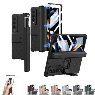 เคสปากกาสไลด์ พร้อมขาตั้ง สําหรับ Samsung Galaxy Z Fold 4 Fold 3