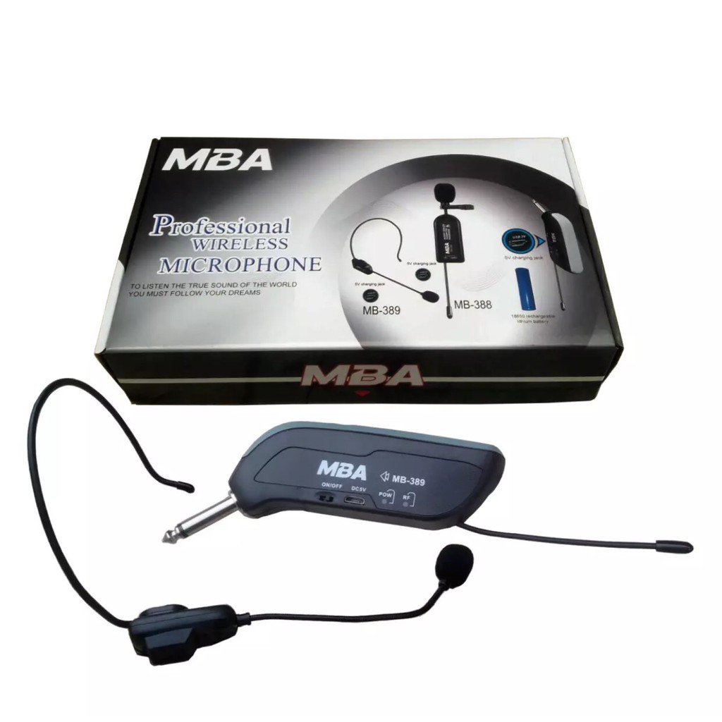 MBA/ milan ไมค์ลอย ไมค์โครโฟนไร้สาย ไมค์คาดศรีษะ ไมค์คาดหัว รุ่น MB-389/601 ย่านความถี่ UHF มีจอแสดง
