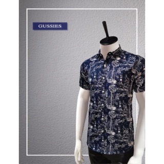 เสื้อเชิ้ต เสื้อฮาวาย ลายเรือใบเข็มทิศ no 001