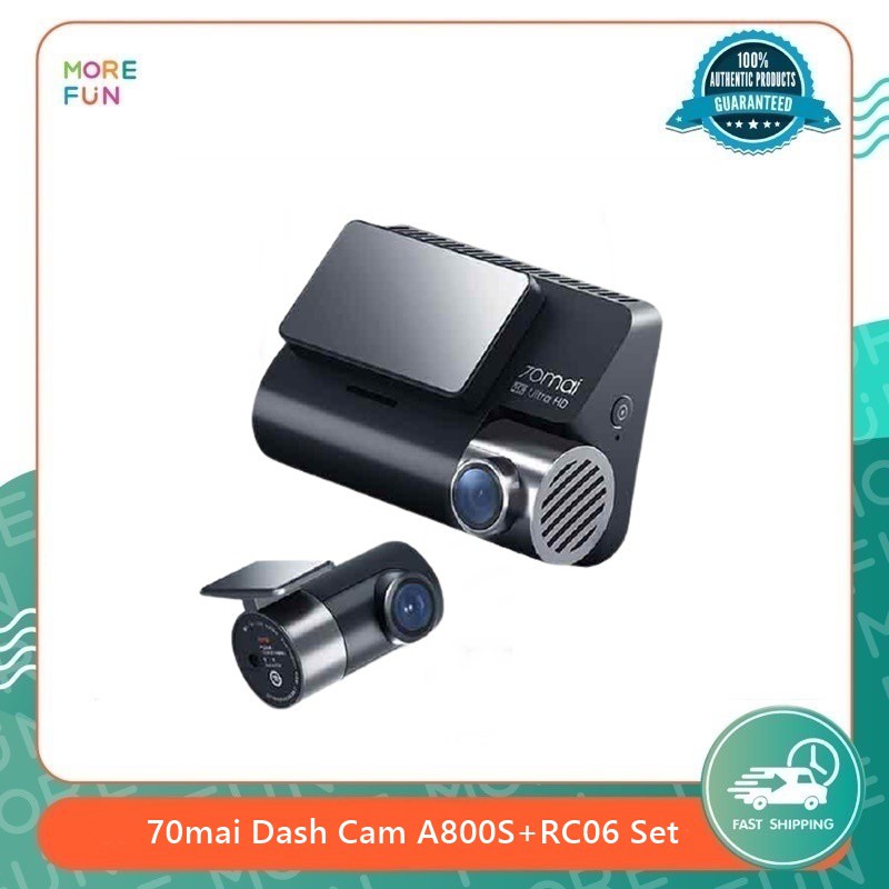 [ พร้อมส่ง ]70mai Dash Cam A800S+RC06 Set - ภาษาอังกฤษ มี WiFi และ GPS ต่อกล้องหลังได้ ( รับประกัน 1 ปี )