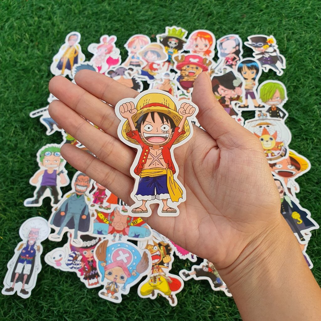 สติ๊กเกอร์ ลูฟี่ วันพีซ (ชุด1) One Piece งานดี สีสวย ติดแน่น กันน้ำ (50ชิ้น) cute sticker