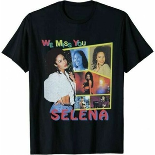 tshirtเสื้อยืดคอกลมฤดูร้อนเสื้อยืด ลาย Selena Quintanilla We Miss You สไตล์วินเทจ สีดํา ไซซ์ S - 3XlSto4XL