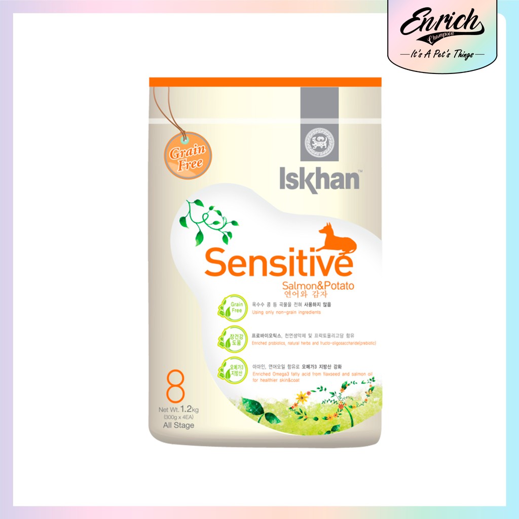 Iskhan Sensitive Grain Free Salmon & Potato (เบอร์ 8) 1.2กก