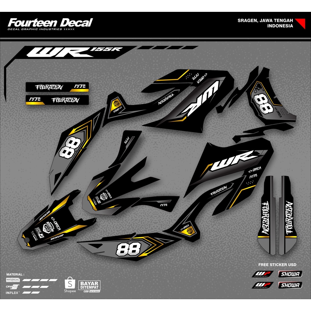 รูปลอก wr 155 - yamaha wr 155 34 สติ๊กเกอร์ DECAL มอเตอร์ไซค์