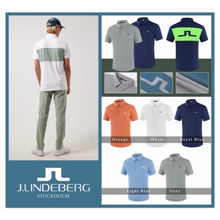 Golf J.lindeberg เสื้อโปโลแขนสั้น ระบายอากาศ แบบแห้งเร็ว ยืดหยุ่น เหมาะกับฤดูร้อน สําหรับผู้ชาย W8BO 6B6K