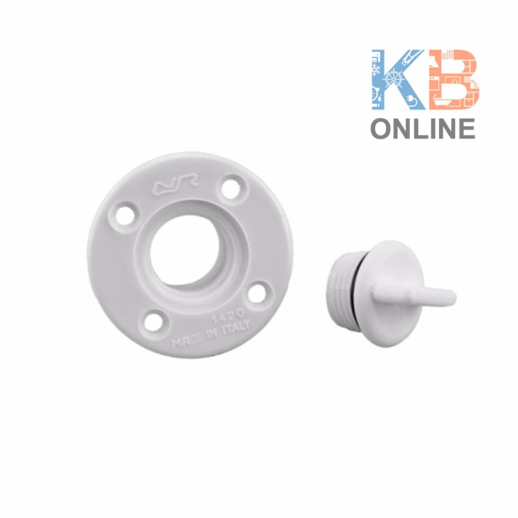 ซอคเก็ตเทอร์ระบายด้วยปลั๊กเชลย, รอบØ40mm, สีขาว Drain Socket w/ plug White Round w/4 holes dia40mm