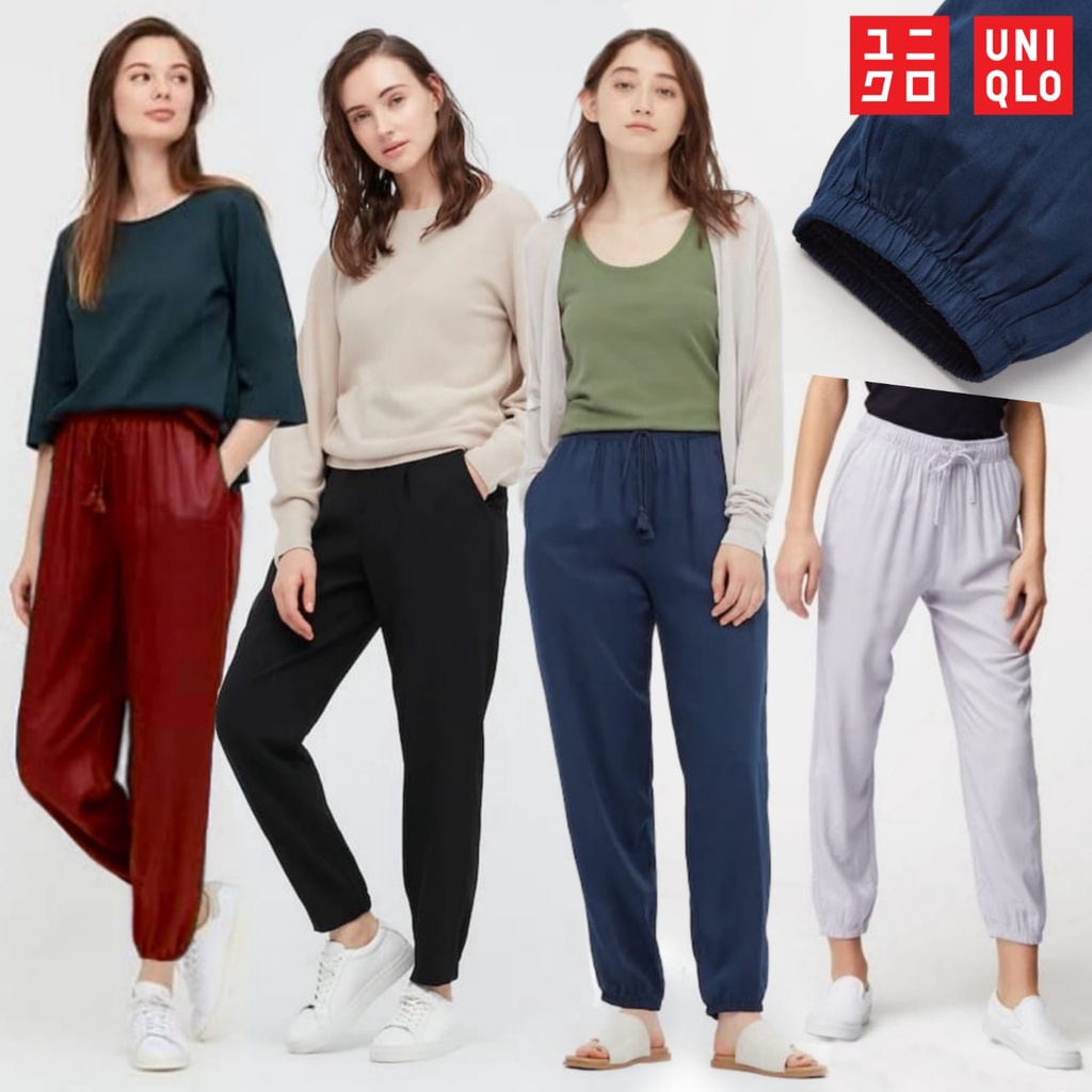 Uniqlo Women& 39;s กางเกงจ็อกเกอร์ Viscoe Relaco