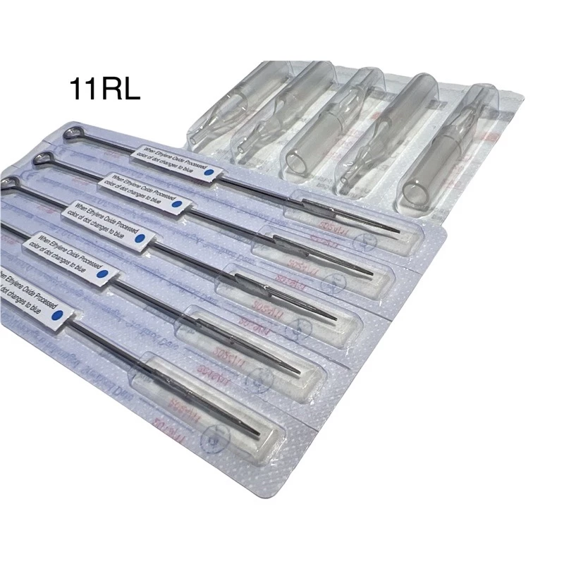 อุปกรณ์สัก สำหรับเดินเส้น 11Rl พร้อมปลายพลาสติก เข็ม5เล่มมปลาย5ชิ้น