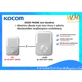 KOCOM DOOR PHONE แบบ Handfree รุ่น KDP-Q81F + KD-Q81T