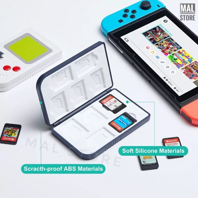 กล่องใส่การ์ดเกมส์ Nintendo SWITCH 10 ใบ และ MicroSD 10 ใบ ป้องกันการกระแทกและกันน้ำ 20 ช่อง ราคา ถูกที่สุด ดีลบีเคเค