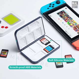 กล่องใส่การ์ดเกมส์ Nintendo SWITCH 10 ใบ และ MicroSD 10 ใบ ป้องกันการกระแทกและกันน้ำ 20 ช่อง