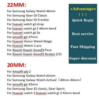 18mm 24mm 22mm 20mm Universal strap Nylon Watchband for Samsung Galaxy Watch 3 46 mm Gear S3 Amazfit GTS Huawei Watch Band