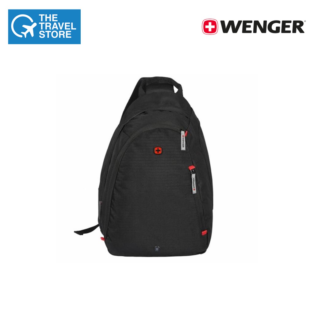 WENGER Compass Essential Large Sling Bag - Black (604427) กระเป๋าพาดลำตัว สะพายไหล่ซ้าย ขนาดใหญ่ (3 Years Warranty)
