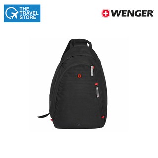 WENGER Compass Essential Large Sling Bag - Black กระเป๋าพาดลำตัว ขนาดใหญ่ สีดำ (3 Years Warranty)
