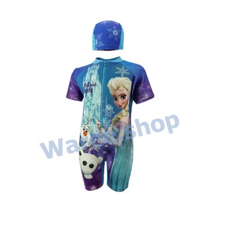 ชุดว่ายน้ำเก็บอุณภูมิ Frozen โฟเซ่น ลิขสิทธ์แท้ ชุดว่ายน้ำนีโอพรีน Neoprene ชุดว่ายน้ำกันหนาว ชุดว่ายน้ำเด็ก ชุดว่ายน้ำ