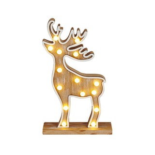 นาฬิกา ไฟประดับ LED Reindeer รุ่น HL-15557A ขนาด 19 x 6 x 31.5 ซม. สีน้ำตาล ระดับตกแต่งช่วงเทศกาลคริสต์มาสและปีใหม่