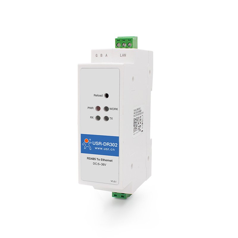 DIN-rail RS485 พอร์ตอนุกรมเป็นอีเธอร์เน็ตแปลงอุปกรณ์เซิร์ฟเวอร์ USR-DR302 รองรับ Modbus RTU ถึง Modb