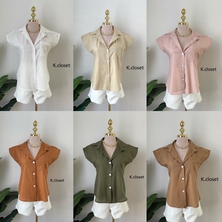 เสื้อเชิ้ตแขนกุดผ้าฝ้าย