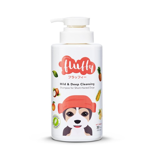 แชมพูสำหรับสุนัขขนสั้น Natural Fluffy Mild &amp; Deep Cleansing Shampoo (950 ml.)