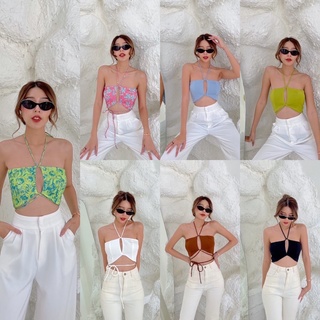 Famfix cropsy🤍🤍 เสื้อครอปสายเดี่ยว เว้าหน้า ป้าย intuon