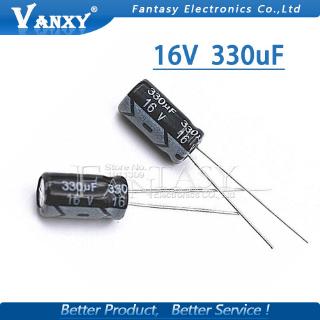 50PCS Higt quality 16V330UF 6*12mm 330UF 16V 6.3*12 Electrolytic capacitor