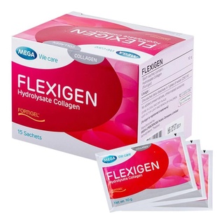 Mega We Care Flexigen Hydrolysate Collagen เมก้า วีแคร์ คอลลาเจน ลดอาการปวดข้อ บำรุงกระดูก จำนวน 15 ซอง 09713