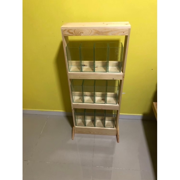 ชั้นวางโหลปลากัด วางโหลขนาด 4x4x10 นิ้ว