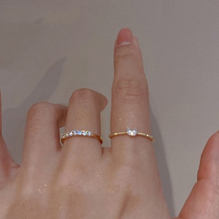 Ring of Sterling Silver Love Design Ring Diamond Diamon